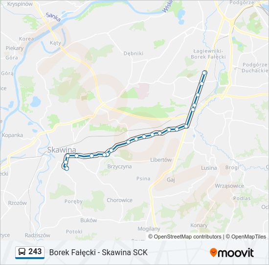 243 bus Line Map