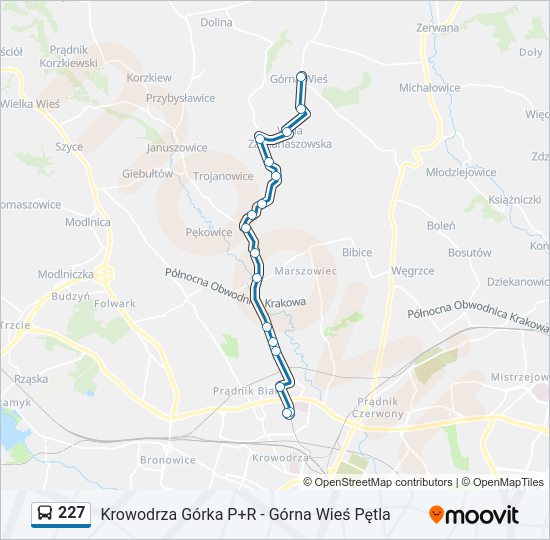 227 bus Line Map