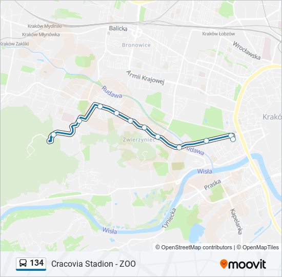 134 Bus Line Map