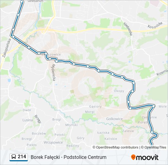 214 bus Line Map