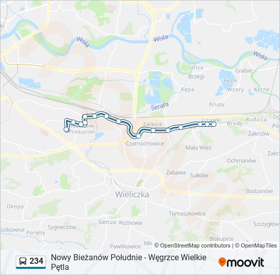 234 bus Line Map