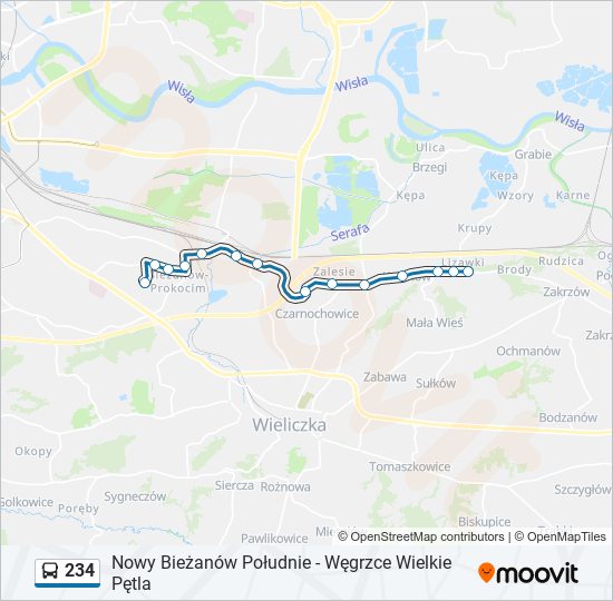 Автобус 234: карта маршрута