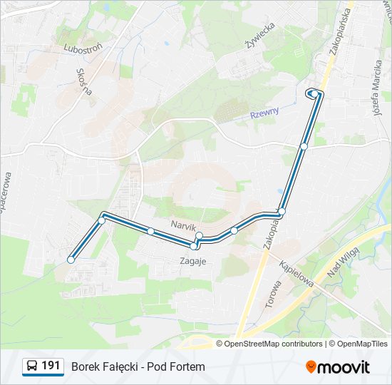 191 bus Line Map