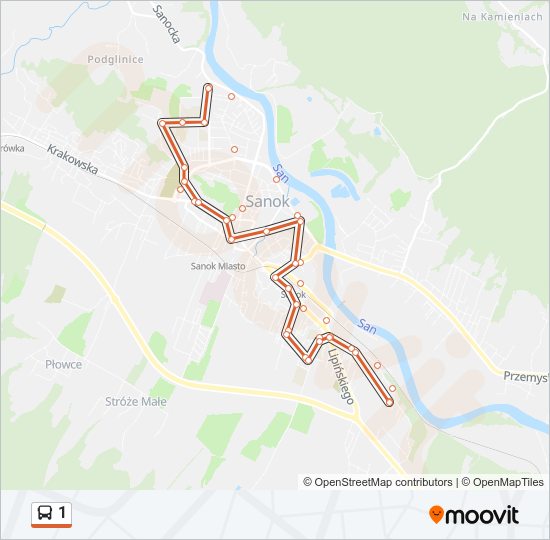 1 bus Line Map