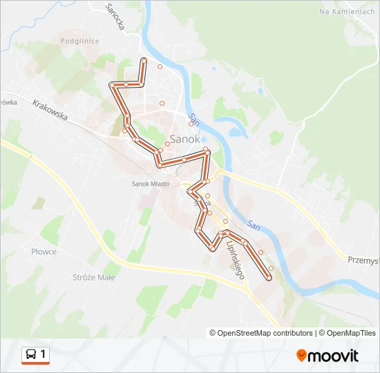 1 Bus Line Map