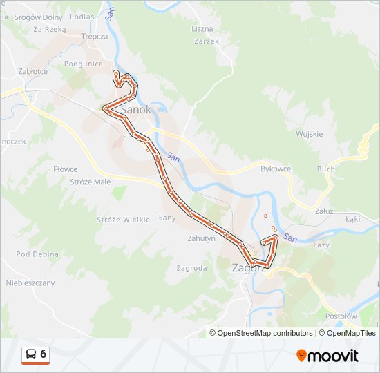 6 bus Line Map