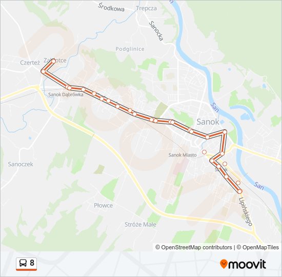 8 bus Line Map