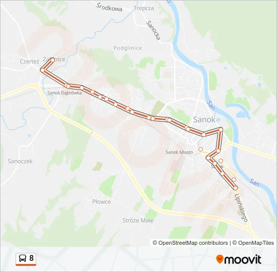 8 Bus Line Map