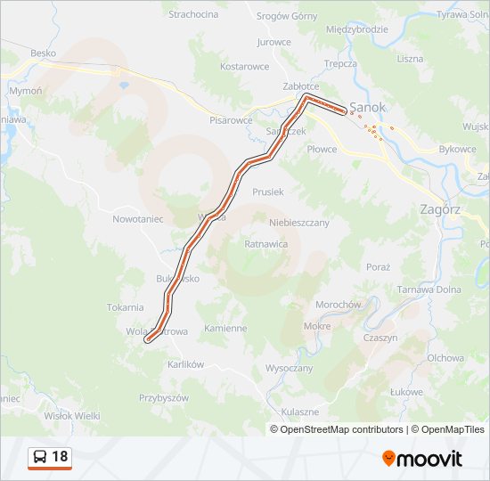 18 bus Line Map