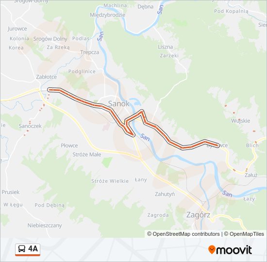 4A bus Line Map