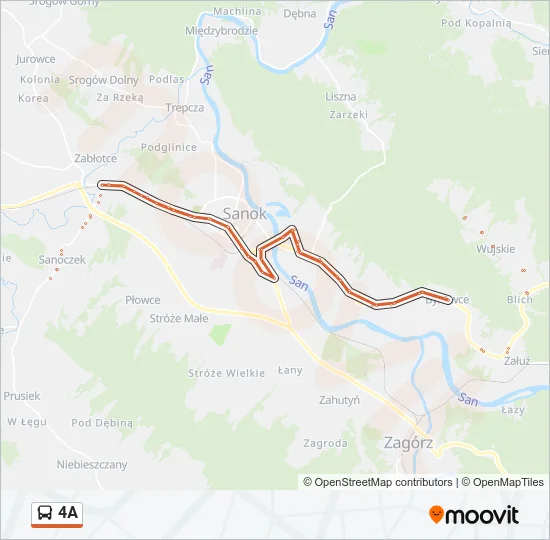 4A Bus Line Map
