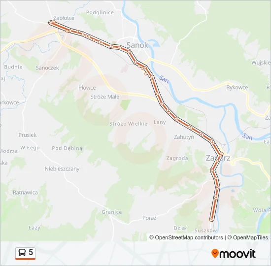 5 Bus Line Map