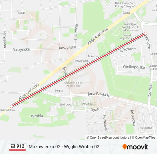 912 Bus Line Map
