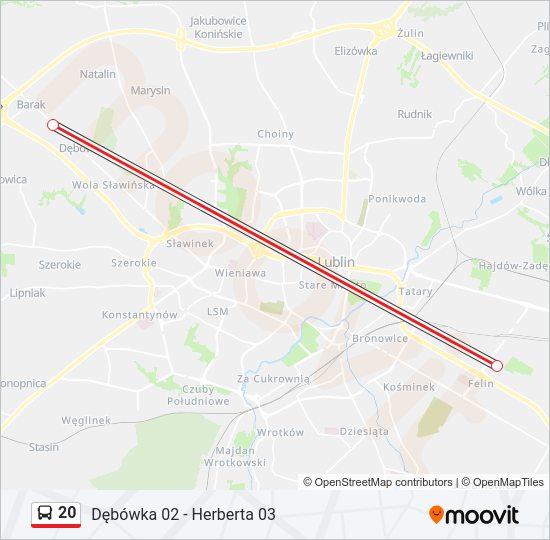 20 bus Line Map