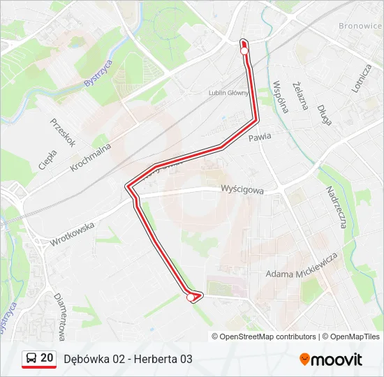 20 Bus Line Map