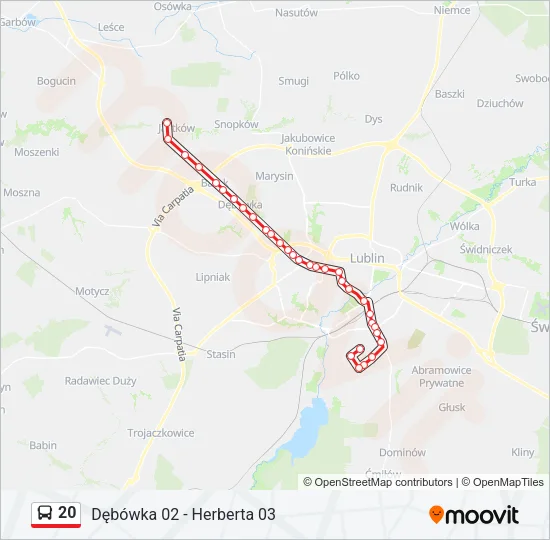 20 Bus Line Map