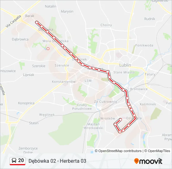 20 Bus Line Map