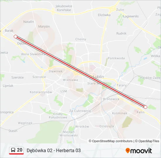 20 Bus Line Map