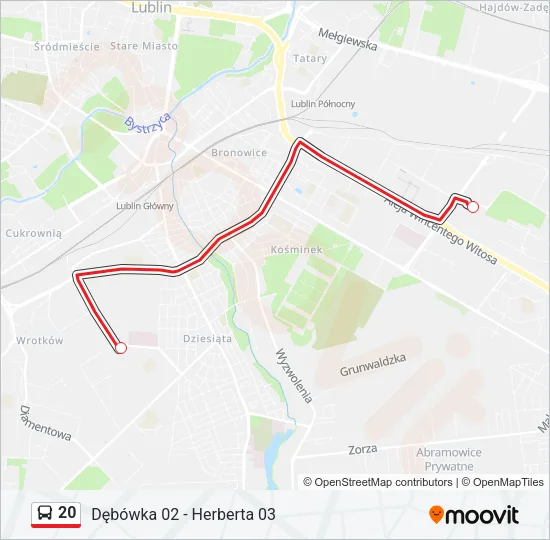 20 Bus Line Map