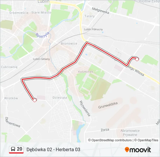 20 Bus Line Map