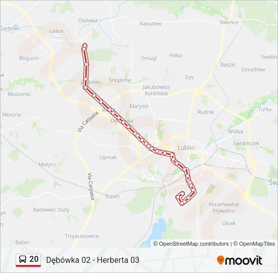 20 Bus Line Map