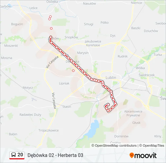 20 Bus Line Map