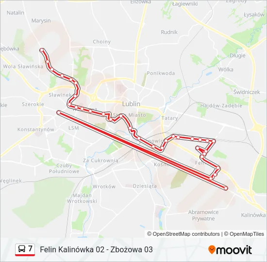 Автобус 7: карта маршрута