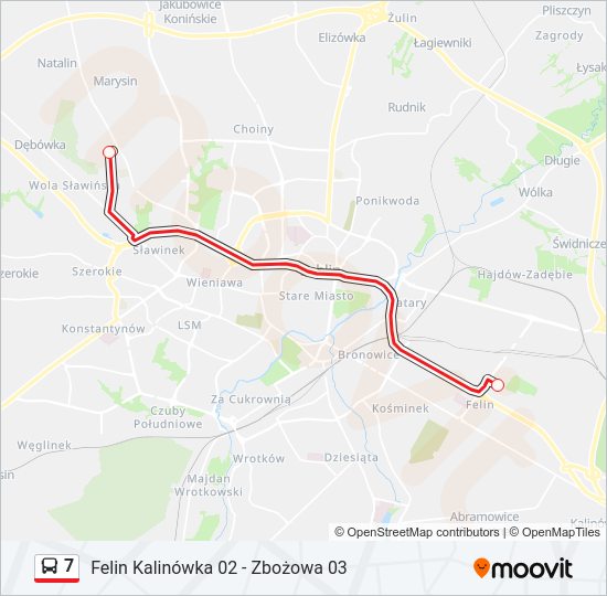 7 bus Line Map