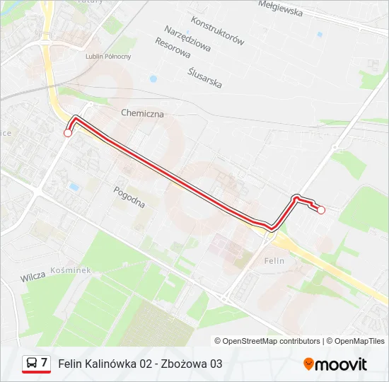 Автобус 7: карта маршрута