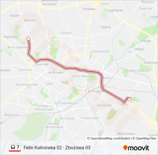 7 Bus Line Map