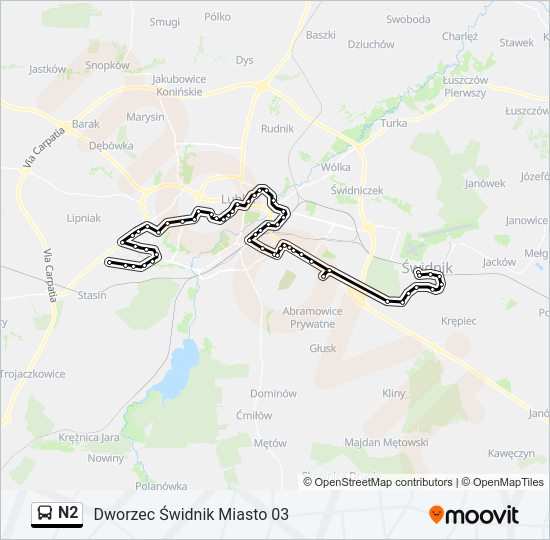 N2 bus Line Map