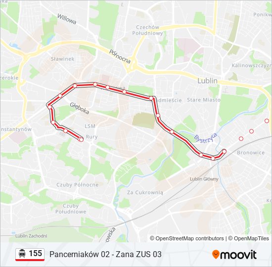 155 cable car Line Map