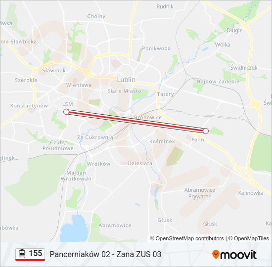 155 cable car Line Map