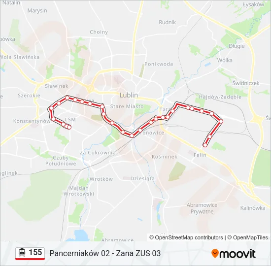 155 Cable Car Line Map