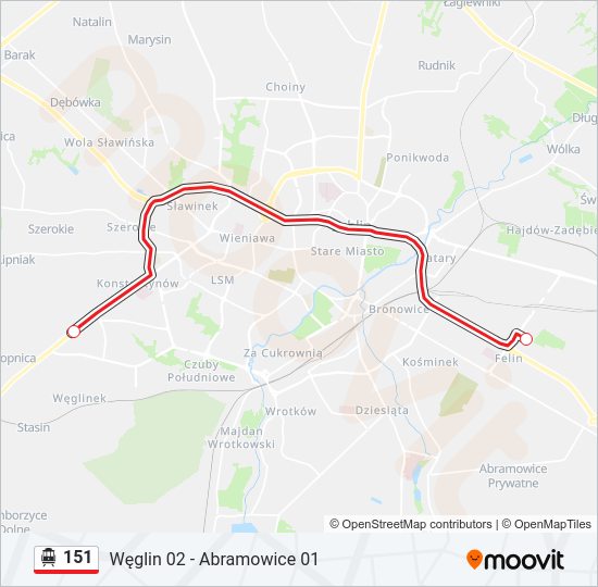 151 cable car Line Map