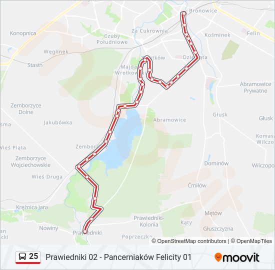 25 bus Line Map