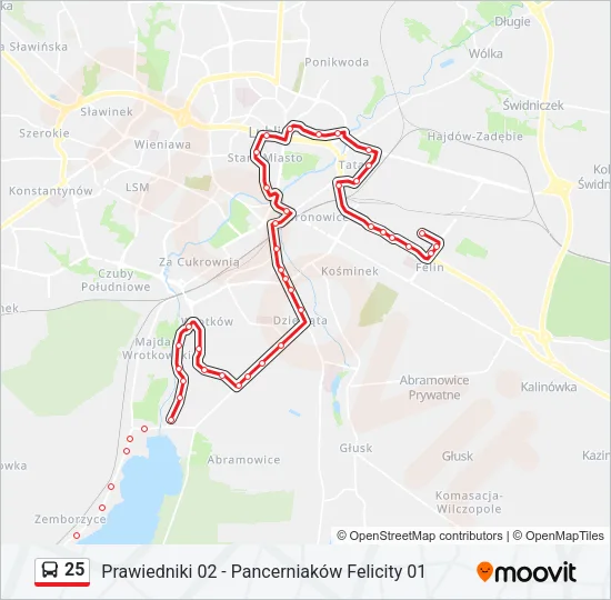 25 Bus Line Map