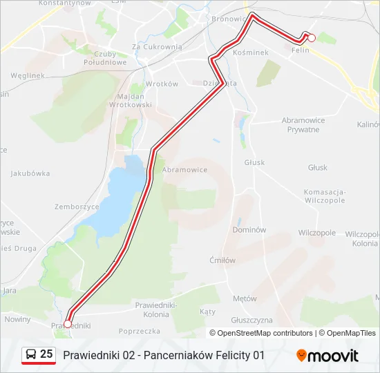 25 Bus Line Map