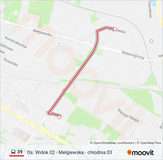 39 Bus Line Map