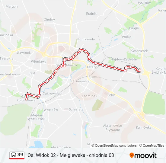 39 Bus Line Map