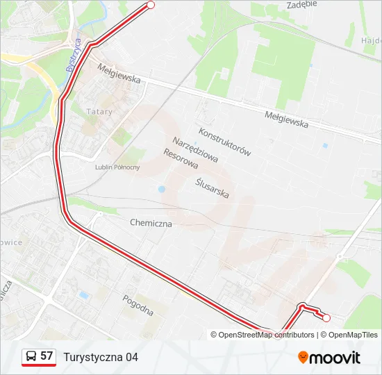 Автобус 57: карта маршрута