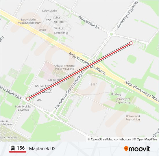 156 cable car Line Map