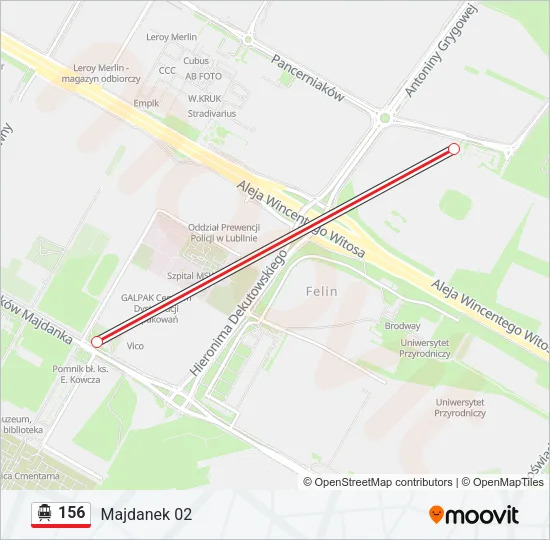 156 Cable Car Line Map