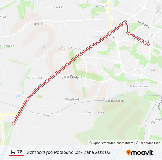 78 Bus Line Map