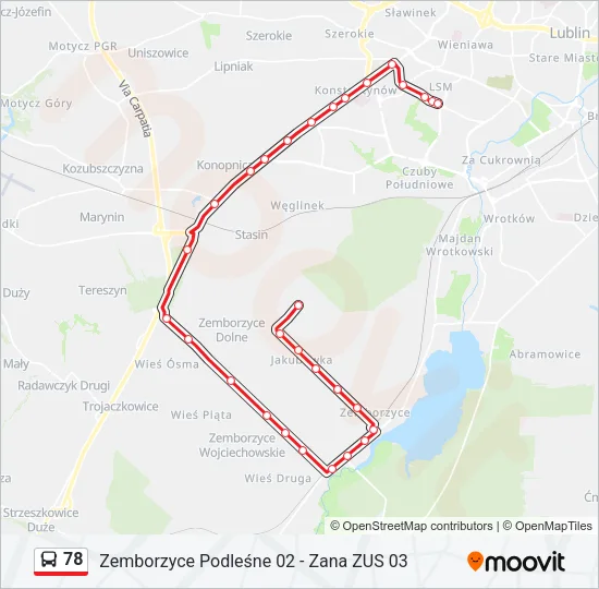 78 Bus Line Map