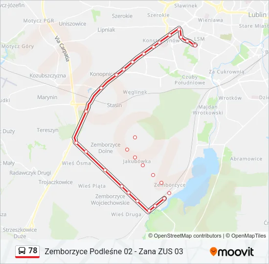 78 Bus Line Map