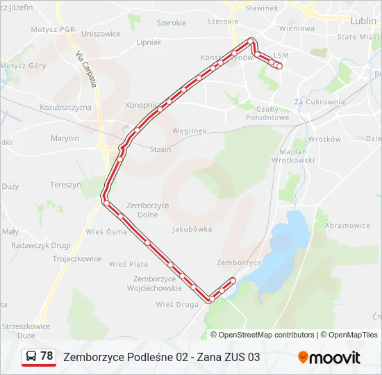 78 Bus Line Map