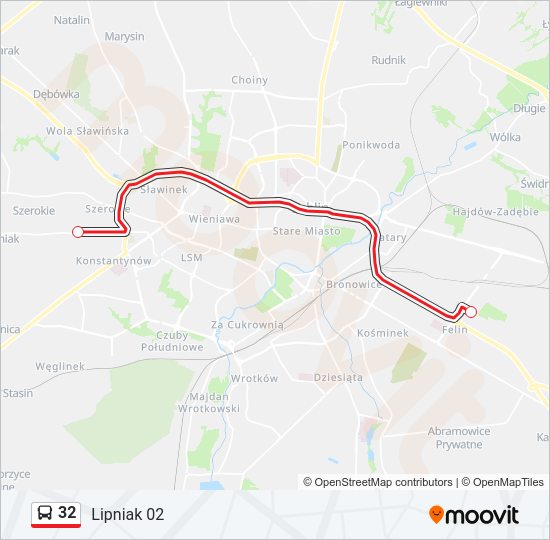 32 bus Line Map