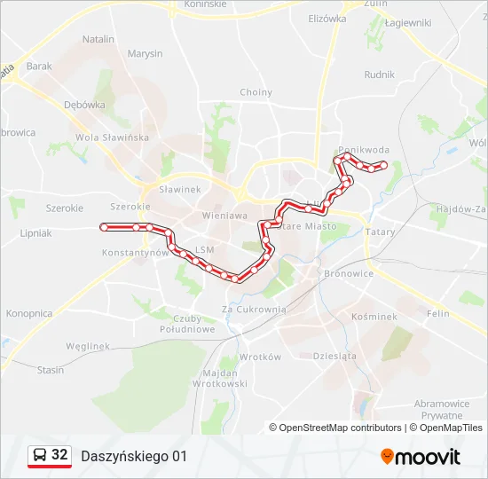 32 Bus Line Map
