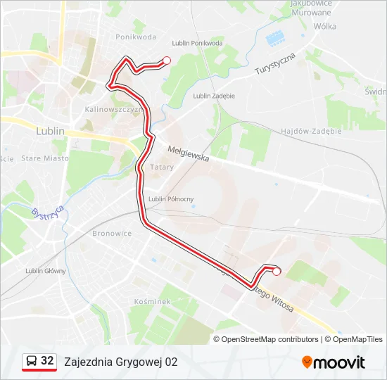 32 Bus Line Map
